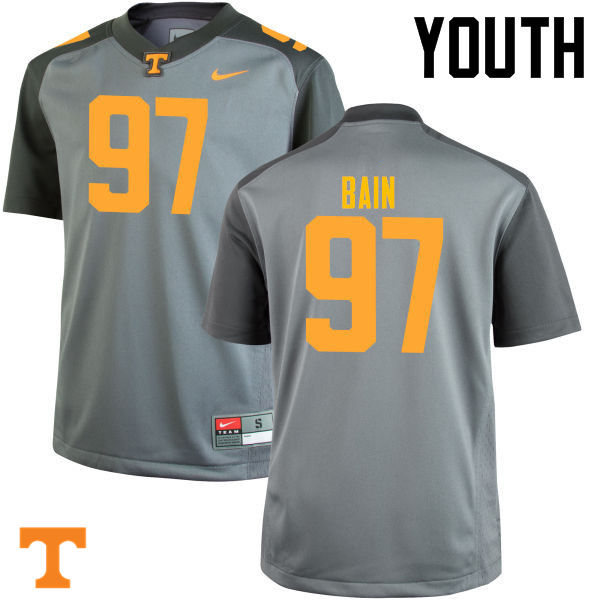 Youth #97 Paul Bain Tennessee Volunteers College Football Jerseys-Gray